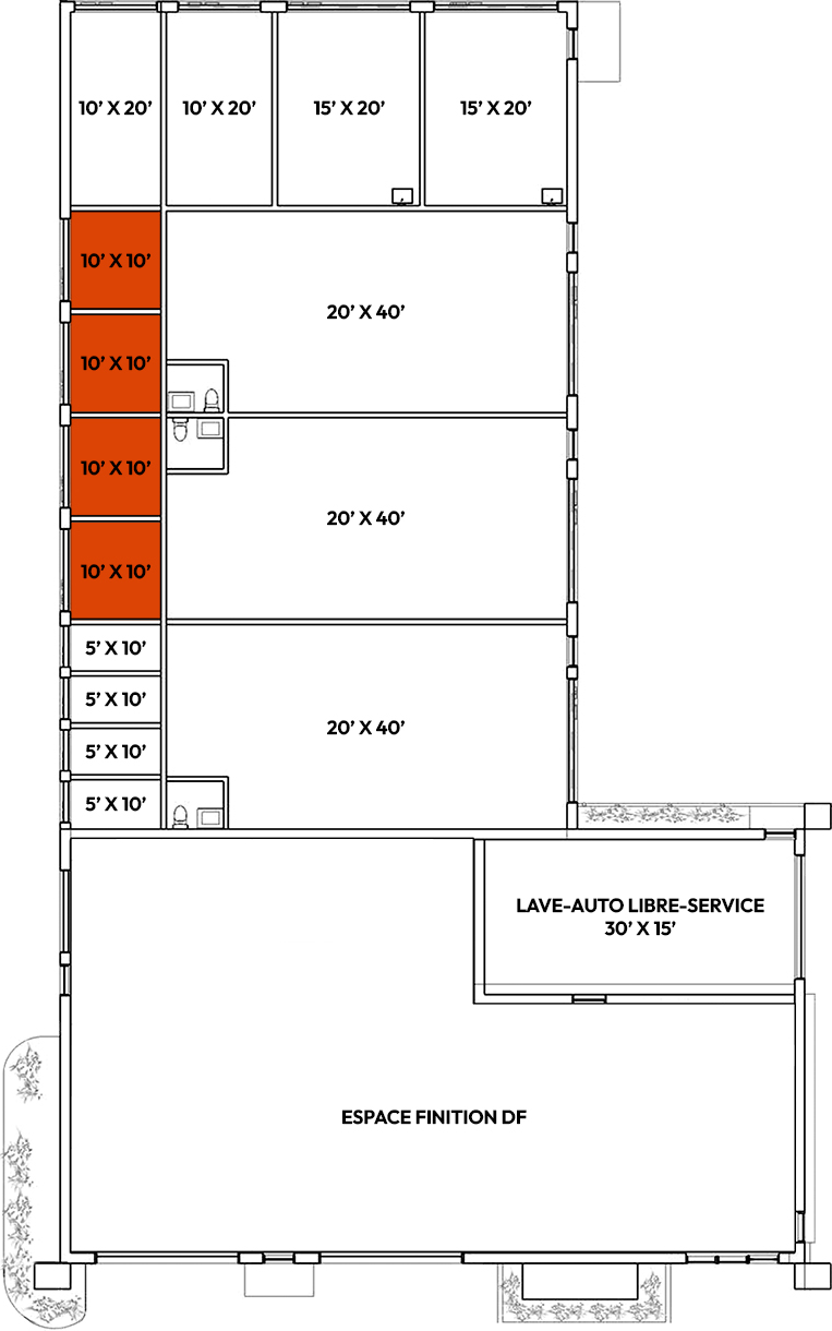 Plan : Entrepôt intérieur 10’ x 10’