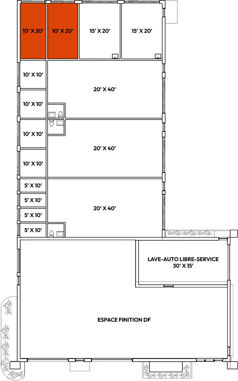 Plan : Entrepôt intérieur 10’ x 20’