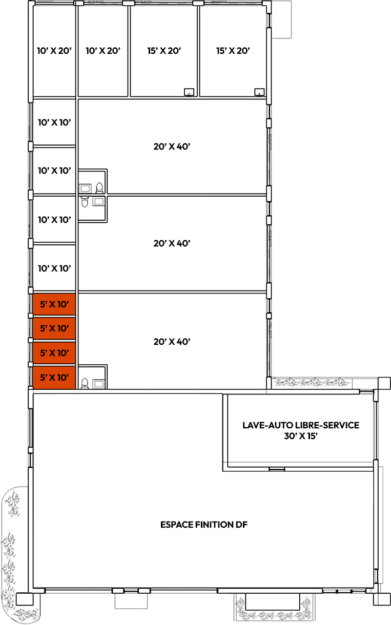 Plan : Entrepôt intérieur 5’ x 10’